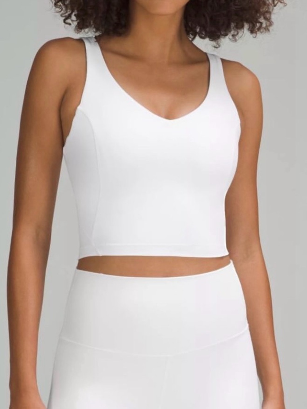 lululemon athletica White V-Neck Cropped Tank
